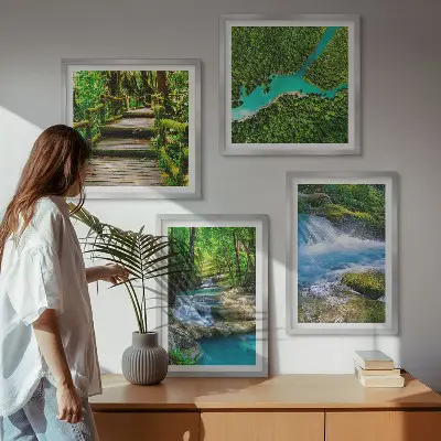 Zelene šume, kristalne vode set 4 slike u okviru