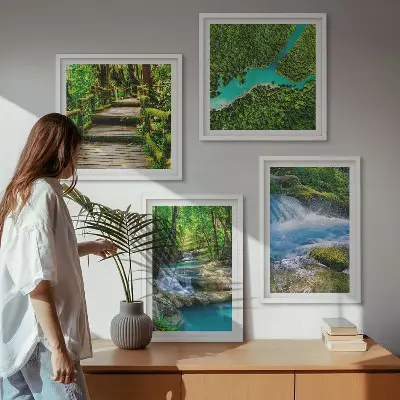 Zelene šume, kristalne vode set 4 slike u okviru