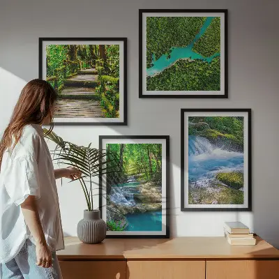 Zelene šume, kristalne vode set 4 slike u okviru