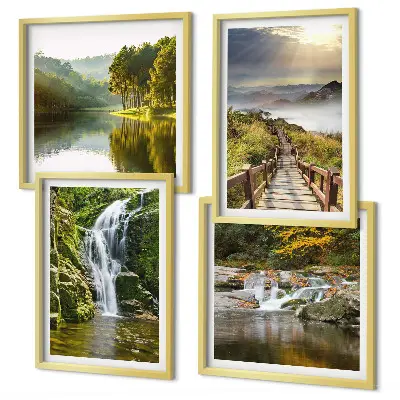 Komplet slika za spavaću sobu motivi slapova, planina, oblaka i jesenskog krajolika