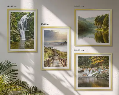 Komplet slika za spavaću sobu motivi slapova, planina, oblaka i jesenskog krajolika