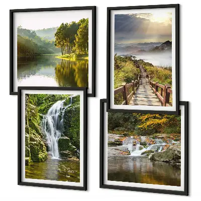 Komplet slika za spavaću sobu motivi slapova, planina, oblaka i jesenskog krajolika