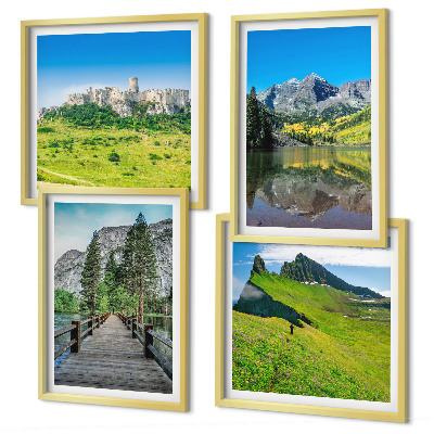 Set 4 slike u okviru Zelena brda s dvorcem