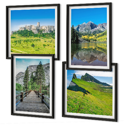 Set 4 slike u okviru Zelena brda s dvorcem