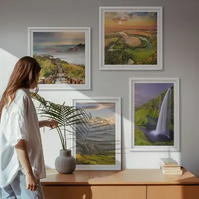 Dekorativni komplet zidnih slika s motivima planina, rijeka i vodopada
