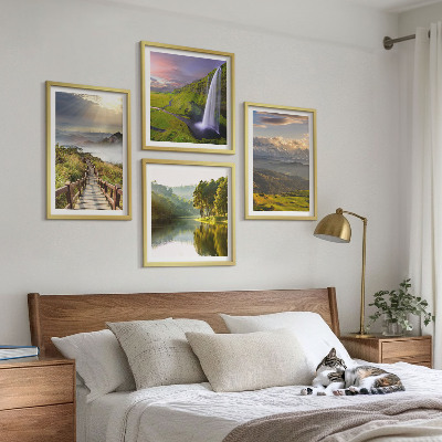Set 4 slike u okviru Vodopad planinskih krajolika