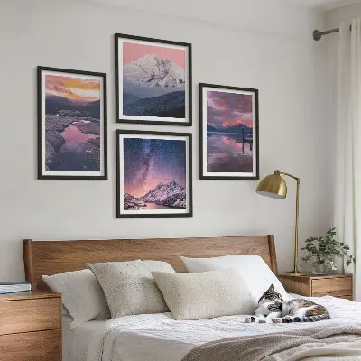 Set od 4 slike u okviru planine, voda i prekrasni krajolici