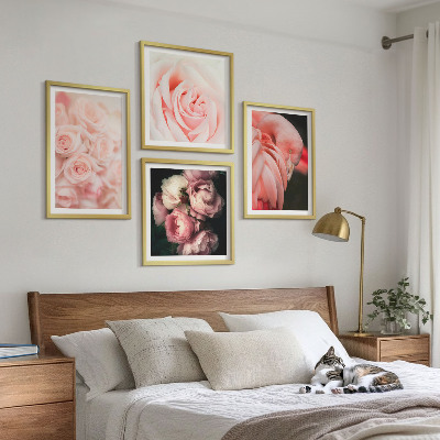 Dekorativni komplet slika za zid Pastelno ružičasti flamingosi