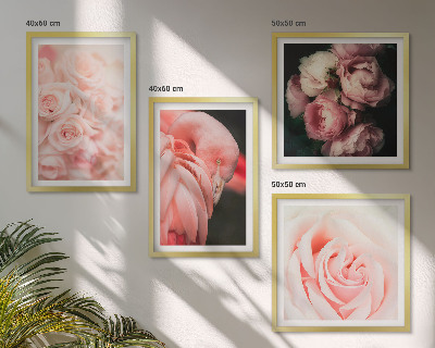 Dekorativni komplet slika za zid Pastelno ružičasti flamingosi