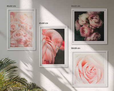 Dekorativni komplet slika za zid Pastelno ružičasti flamingosi