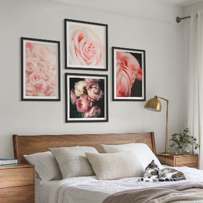 Dekorativni komplet slika za zid Pastelno ružičasti flamingosi