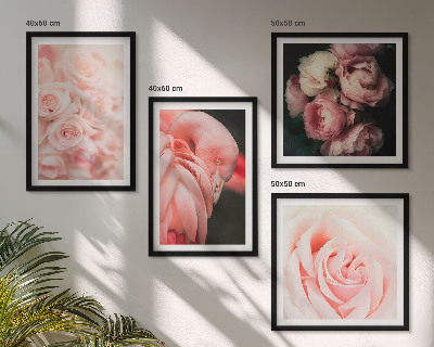 Dekorativni komplet slika za zid Pastelno ružičasti flamingosi