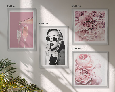 Set 4 slike u okviru Cvijeće božuri ruže elegancija