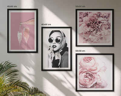 Set 4 slike u okviru Cvijeće božuri ruže elegancija