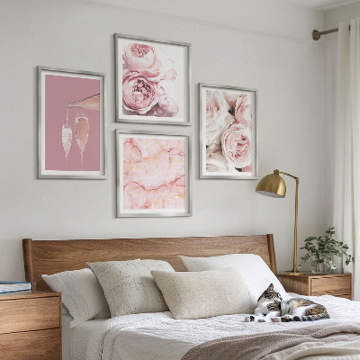 Komplet slika za spavaću sobu Roses šampanjac mramorni pastel