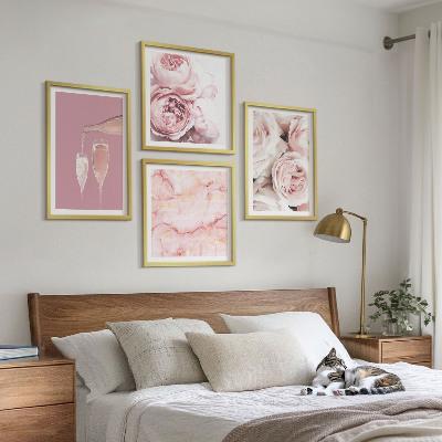 Komplet slika za spavaću sobu Roses šampanjac mramorni pastel