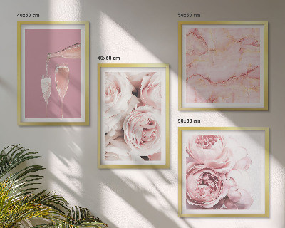 Komplet slika za spavaću sobu Roses šampanjac mramorni pastel
