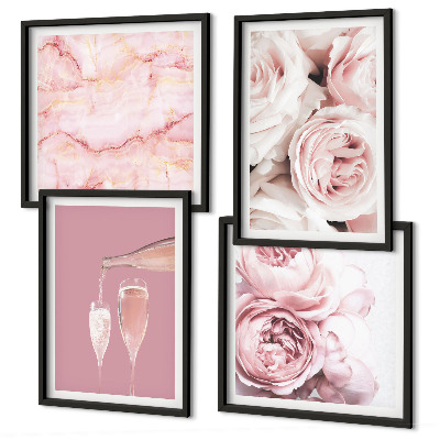 Komplet slika za spavaću sobu Roses šampanjac mramorni pastel