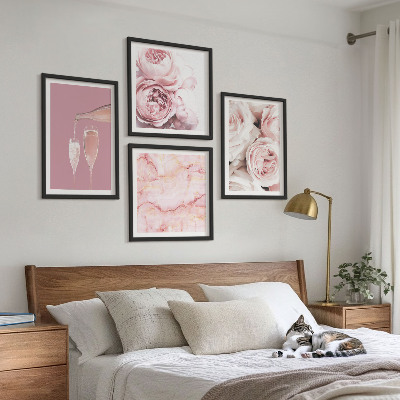 Komplet slika za spavaću sobu Roses šampanjac mramorni pastel