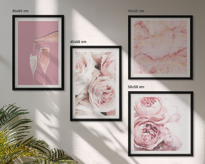 Komplet slika za spavaću sobu Roses šampanjac mramorni pastel