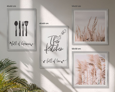 Komplet slika za spavaću sobu Natpis u boho stilu trave u kuhinji
