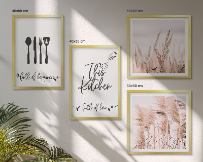 Komplet slika za spavaću sobu Natpis u boho stilu trave u kuhinji