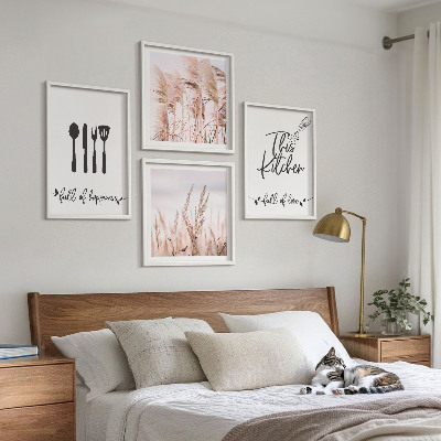 Komplet slika za spavaću sobu Natpis u boho stilu trave u kuhinji