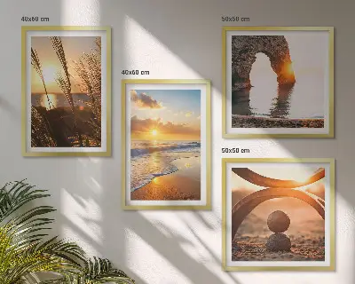 Dekorativni komplet zidnih slika mirni krajolici plaže i sunca