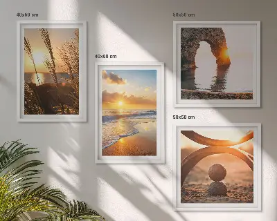 Dekorativni komplet zidnih slika mirni krajolici plaže i sunca