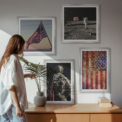 Komplet slika za spavaću sobu Američki simboli Zastava SAD-a