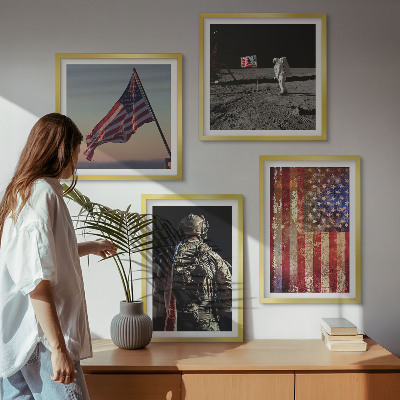 Komplet slika za spavaću sobu Američki simboli Zastava SAD-a