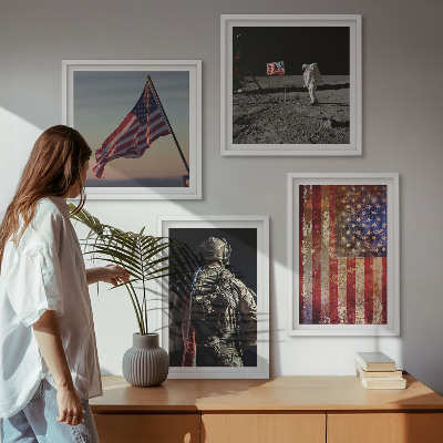Komplet slika za spavaću sobu Američki simboli Zastava SAD-a