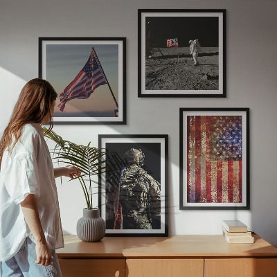 Komplet slika za spavaću sobu Američki simboli Zastava SAD-a