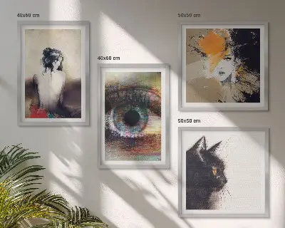 Komplet slika za spavaću sobu portret žene s prikazom oka, boja i emocija