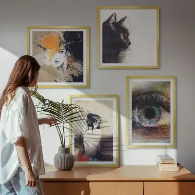 Komplet slika za spavaću sobu portret žene s prikazom oka, boja i emocija