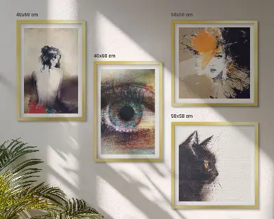 Komplet slika za spavaću sobu portret žene s prikazom oka, boja i emocija
