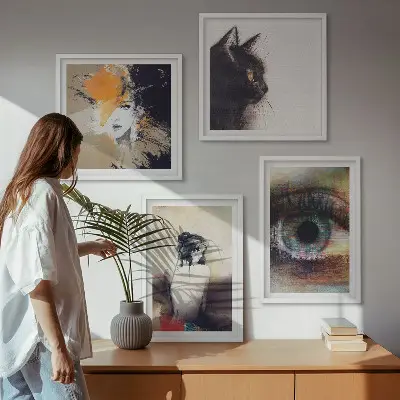 Komplet slika za spavaću sobu portret žene s prikazom oka, boja i emocija