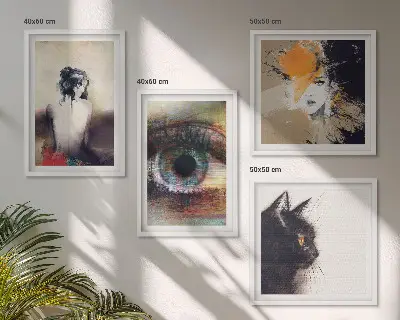 Komplet slika za spavaću sobu portret žene s prikazom oka, boja i emocija