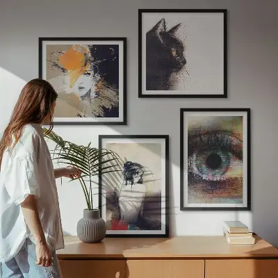 Komplet slika za spavaću sobu portret žene s prikazom oka, boja i emocija