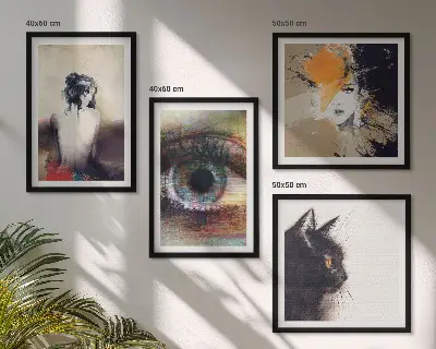 Komplet slika za spavaću sobu portret žene s prikazom oka, boja i emocija
