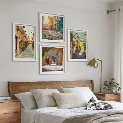Komplet slika za spavaću sobu motiv šarmantnih ulica s kamenjem