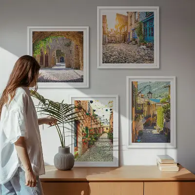 Komplet slika za spavaću sobu motiv šarmantnih ulica s kamenjem