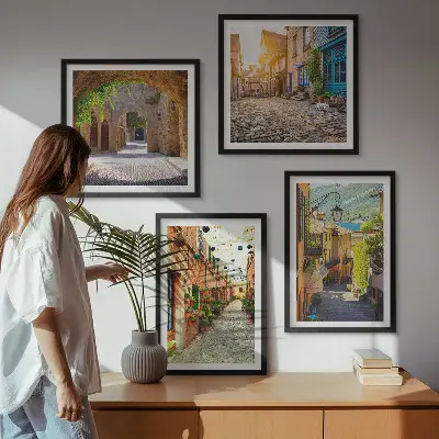 Komplet slika za spavaću sobu motiv šarmantnih ulica s kamenjem