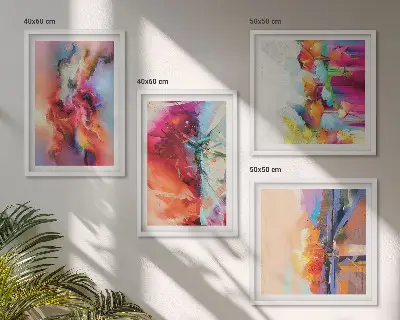 Dekorativni komplet slika za zid šarene apstrakcije formi