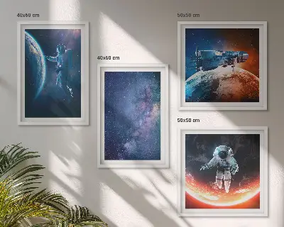 Zvijezde svemirskih astronauta set od 4 slike u okviru
