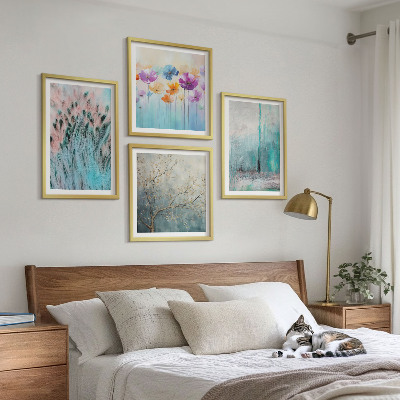 Set 4 slike u okviru Uzorci pastelnog cvijeća za pozadinu