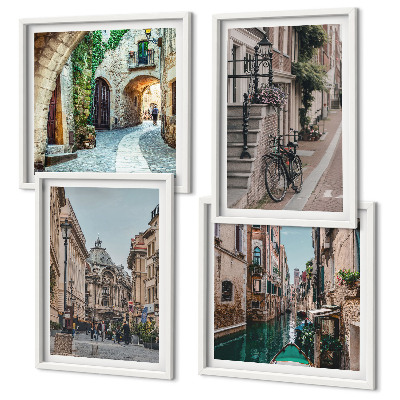 Set 4 slike u okviru Vodena arhitektura venecijanskih ulica
