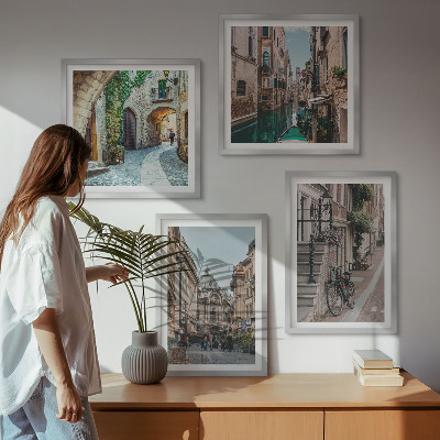 Set 4 slike u okviru Vodena arhitektura venecijanskih ulica