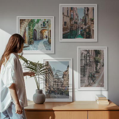 Set 4 slike u okviru Vodena arhitektura venecijanskih ulica