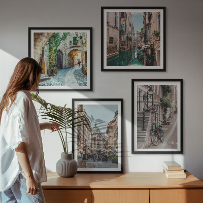 Set 4 slike u okviru Vodena arhitektura venecijanskih ulica